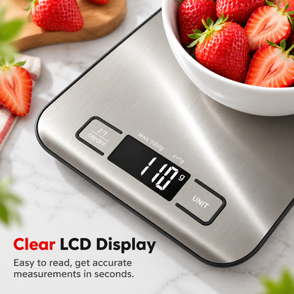 Digital Kitchen Food Scale with 6 Units & 1g Precision