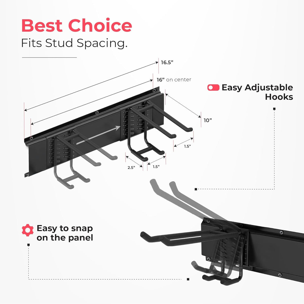 IDYME Heavy Duty Garage Wall Storage Rack, 300lbs Capacity
